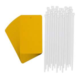 Metal Write-on Tags 5 in H x 3 in W Yellow 25/PK