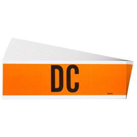 DC Conduit and Voltage Lbls 2.25 in H x 9 in W BK on OR 25/PK