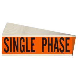 Single Phase Conduit and Voltage Lbls 2.25 in H x 9 in W BK on OR 25/PK