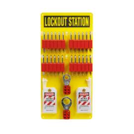 24-Lock Board with Keyed Alike Nylon Safety Lockout Padlocks
