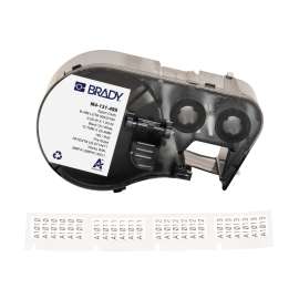 Aggressive Adhesive Multi-Purpose Nylon Labels 0.5"H x 1"W BK/WT RL/180