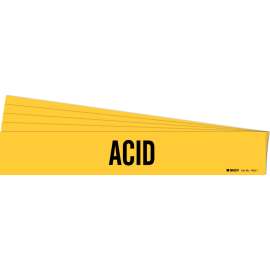 ACID Pipe Marker Style 1 Black on Yellow 1 per Card, 5 PK