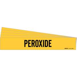 PEROXIDE Pipe Marker Style 1 Black on Yellow 1 per Card, 5 PK