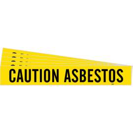 CAUTION ASBESTOS Pipe Marker Style 1HV Black on Yellow 1 per Card, 5 PK