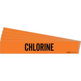 CHLORINE Pipe Marker Style 1 Black on Orange 1 per Card, 5 PK
