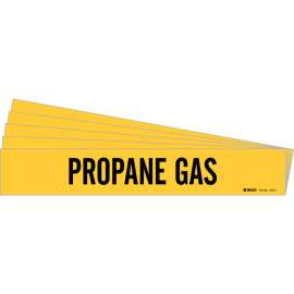 PROPANE GAS Pipe Marker Style 1 Black on Yellow 1 per Card, 5 PK