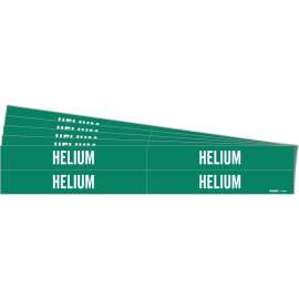 HELIUM Pipe Marker Style 4 White on Green 4 per Card, 5 PK