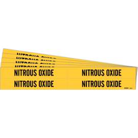 NITROUS OXIDE Pipe Marker Style 4 Black on Yellow 4 per Card, 5 PK