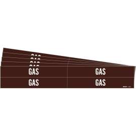 GAS Pipe Marker Style 4 White on Brown 4 per Card, 5 PK