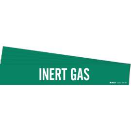 INERT GAS Pipe Marker Style 1HV White on Green 1 per Card, 5 PK