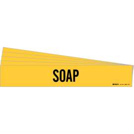 SOAP Pipe Marker Style 1HV Black on Yellow 1 per Card, 5 PK