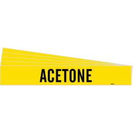 ACETONE Pipe Marker Style 1HV Black on Yellow 1 per Card, 5 PK