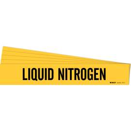 LIQUID NITROGEN Pipe Marker Style 1 Black on Yellow 1 per Card, 5 PK
