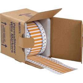 PermaSleeve Heat Shrink Wire and Cable Labels 1/8" Dia for 3" Core Printers - 2" Orange Double-Sided
