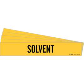 SOLVENT Pipe Marker Style 1HV Black on Yellow 1 per Card, 5 PK