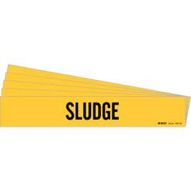 SLUDGE Pipe Marker Style 1HV Black on Yellow 1 per Card, 5 PK