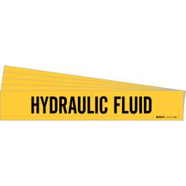 HYDRAULIC FLUID Pipe Marker Style 1 Black on Yellow 1 per Card, 5 PK
