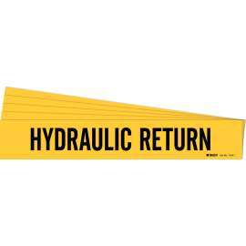 HYDRAULIC RETURN Pipe Marker Style 1 Black on Yellow 1 per Card, 5 PK