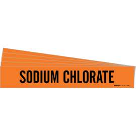 SODIUM CHLORATE Pipe Marker Style 1 Black on Orange 1 per Card, 5 PK