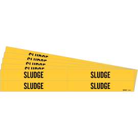 SLUDGE Pipe Marker Style 4 Black on Yellow 4 per Card, 5 PK