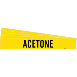 ACETONE Pipe Marker Style 1 Black on Yellow 1 per Card, 5 PK