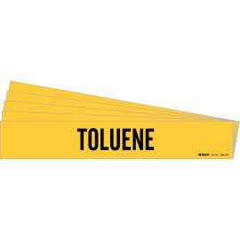 TOLUENE Pipe Marker Style 1HV Black on Yellow 1 per Card, 5 PK