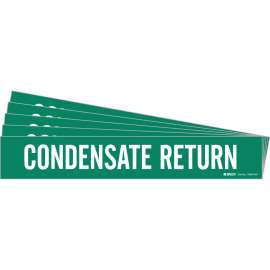 CONDENSATE RETURN Pipe Marker Style 1HV White on Green 1 per Card, 5 PK