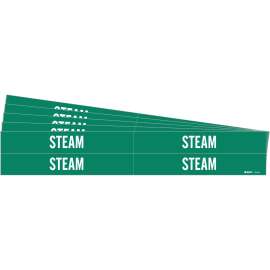 STEAM Pipe Marker Style 4 White on Green 4 per Card, 5 PK