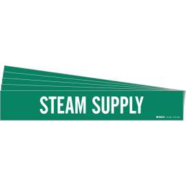 STEAM SUPPLY Pipe Marker Style 1HV White on Green 1 per Card, 5 PK