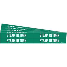 STEAM RETURN Pipe Marker Style 4 White on Green 4 per Card, 5 PK