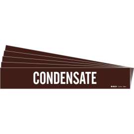 CONDENSATE Pipe Marker Style 1 White on Brown 1 per Card, 5 PK