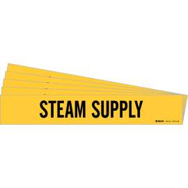 STEAM SUPPLY Pipe Marker Style 1HV Black on Yellow 1 per Card, 5 PK