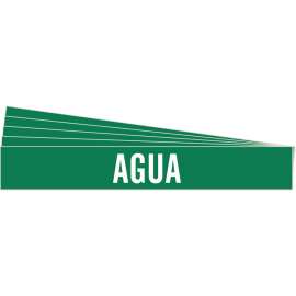 AGUA Pipe Marker Style 1 White on Green 1 per Card, 5 PK