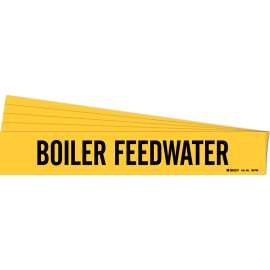 BOILER FEEDWATER Pipe Marker Style 1 Black on Yellow 1 per Card, 5 PK