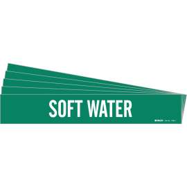 SOFT WATER Pipe Marker Style 1 White on Green 1 per Card, 5 PK