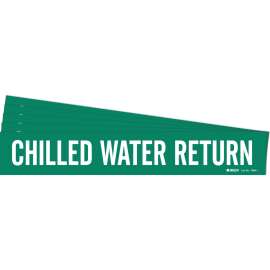 Chilled Wtr Ret Pipe Marker Style 1 White on Green 1 per Card, 5 PK