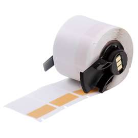 Self-Laminating Vinyl Wrap Around Labels 1.5 in H x 1 in W Orange, Clear RL/250