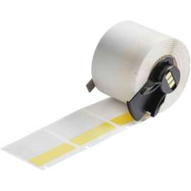 Self-Laminating Vinyl Wrap Around Lbls 1.5 in H x 1.5 in W Yellow, Clear RL/250
