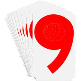 Quik-Align(R) 5160 Series Polyester 4 in Lbl Legend: 9 Red 10PK