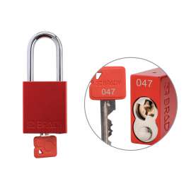 Keyed Alike Padlock Unique Set Aluminum Red 1.5 in Steel Shackle Keycode 47