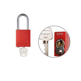 Keyed Alike Padlock Unique Set Aluminum Red 1.5 in Steel Shackle Keycode 48