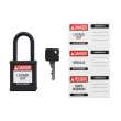 Velocity(TM) Lockout Padlocks Nylon 1.5in Clearance KD Plastic Shackle Black