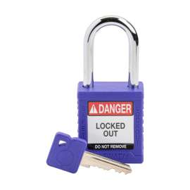 Velocity(TM) Lockout Padlocks Nylon 1.5in Shackle Clearance KD Purple