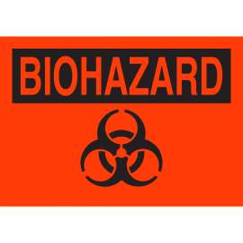 Biohazard Labels Vinyl BIOHAZARD 3.5 in H x 5 in W Pack of 20 Labels