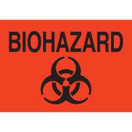 Biohazard Sign Vinyl BIOHAZARD 7 in H x 10 in W