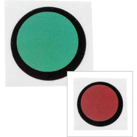 Go or No Go Temperature Indicating Labels, 0.94" Dia, Green/Red