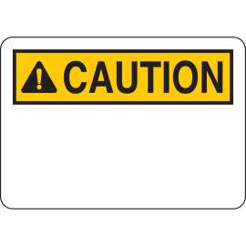 Blank CAUTION Sign, 7" H x 10" W x 0.06" D, Black/Yellow on White, Polystyrene