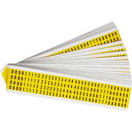 Repositionable Vinyl 0.25 in Black on Yellow, Numbers 0 to 9 Pack of 25 Cards