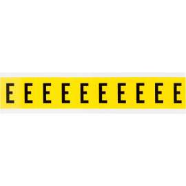 Repositionable Vinyl 1 in Black on Yellow, Letters E Card of 10 Labels