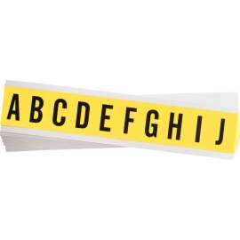 Repositionable Vinyl 1 in Black on Yellow, Letters A to Z Pack of 25 Cards